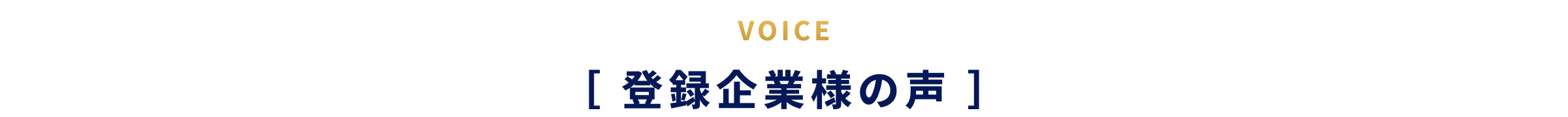 VOICE［登録企業様の声］